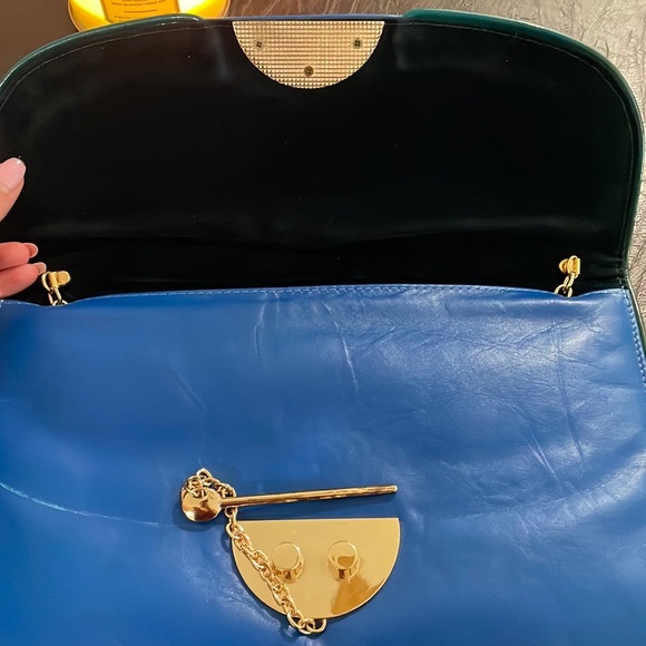 Women’s blue and gold clutch - Picture 5 of 10